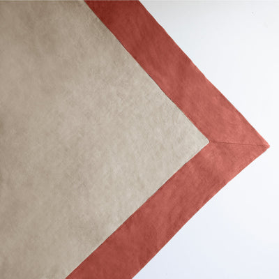 Bordered Linen Throw Blanket