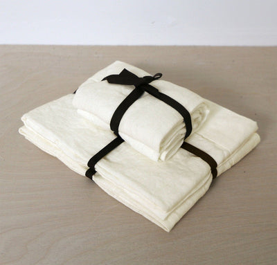 Orkney Linen Powder Room Set (2 Hand Towels, 3 Wash Cloths)