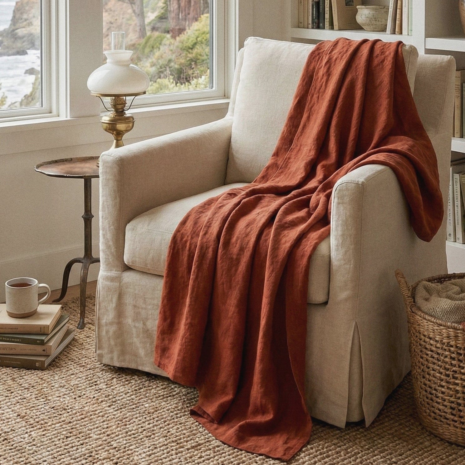St. Barts Linen Throw Blanket